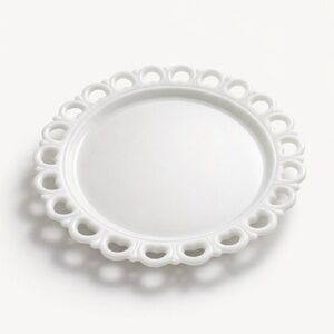 VINTAGE 50’S ANCHOR HOCKING OLD COLONY LACE HEART‎ COQUETTE GIRL SERVING PLATTER